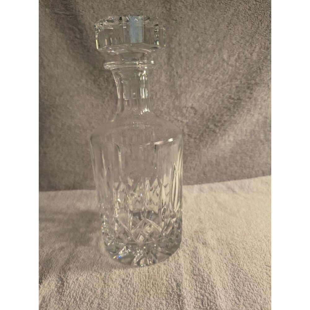 Vintage Waterford Crystal Lismore Cylindrical Spirit Liquor Decanter & Stopper